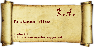 Krakauer Alex névjegykártya